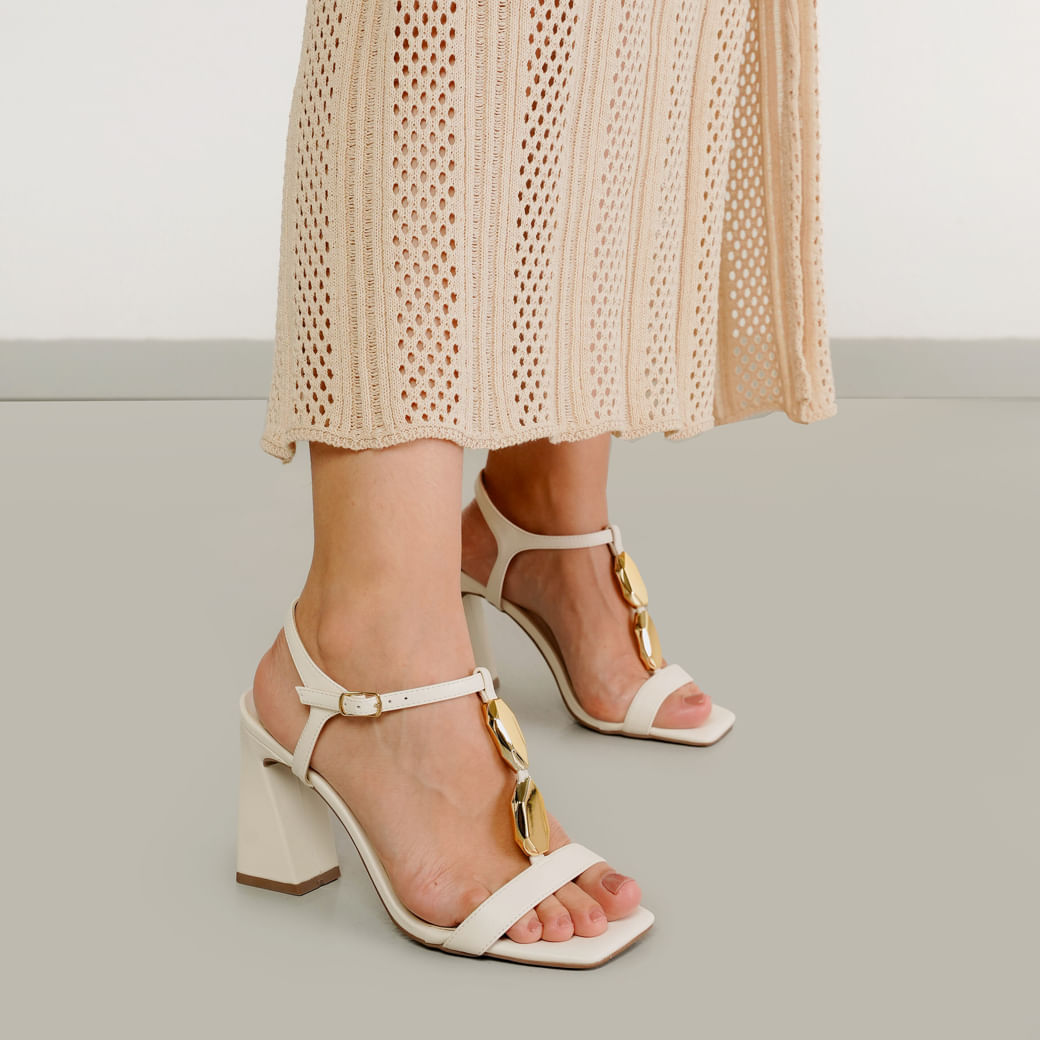 Via Marte Sandalia 150015-01 Marfim Napa Casual2